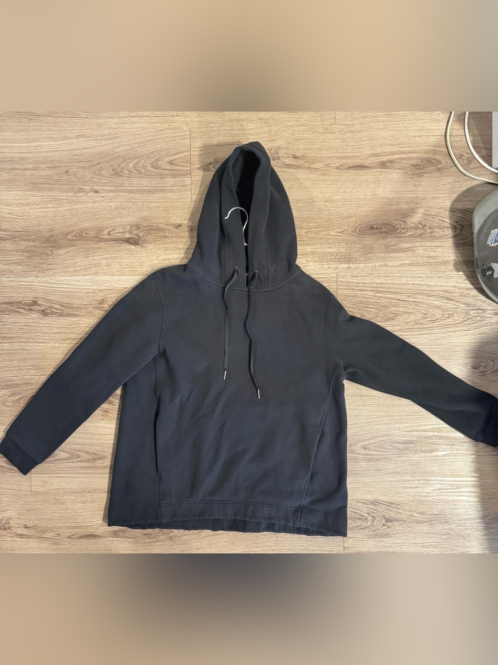 Lululemon Wind Down Pullover Hoodie Fleece Black Kangaroo Pocket Size 12